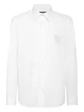Philipp Plein skull-embroidered button-up shirt - White