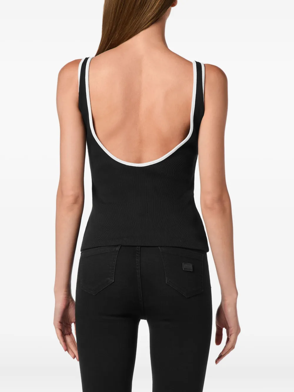 Philipp Plein Ribgebreide tanktop Zwart