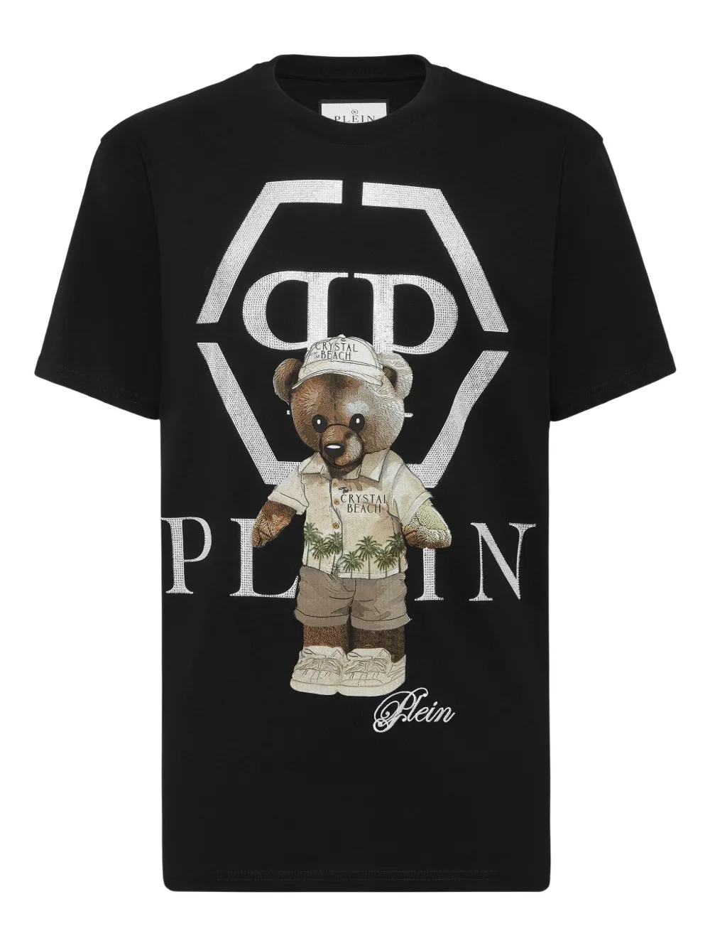crystal-embellished teddy-bear T-shirt