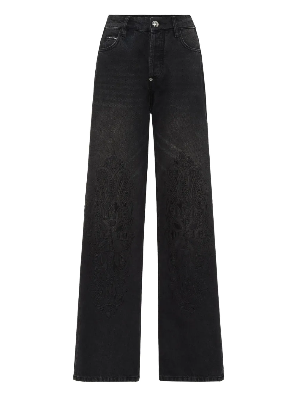 Philipp Plein paisley-embroidered jeans | Black | Image 1