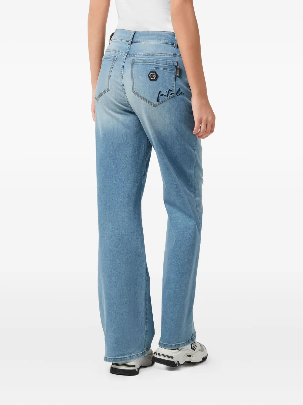 Philipp Plein Fatale jeans met logoplakkaat Blauw