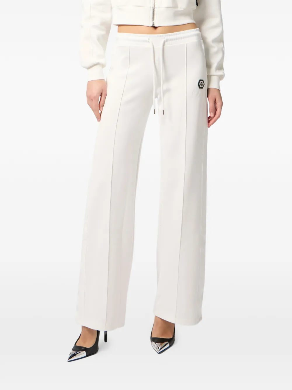 Philipp Plein Fatale chenille ruimvallende broek Wit
