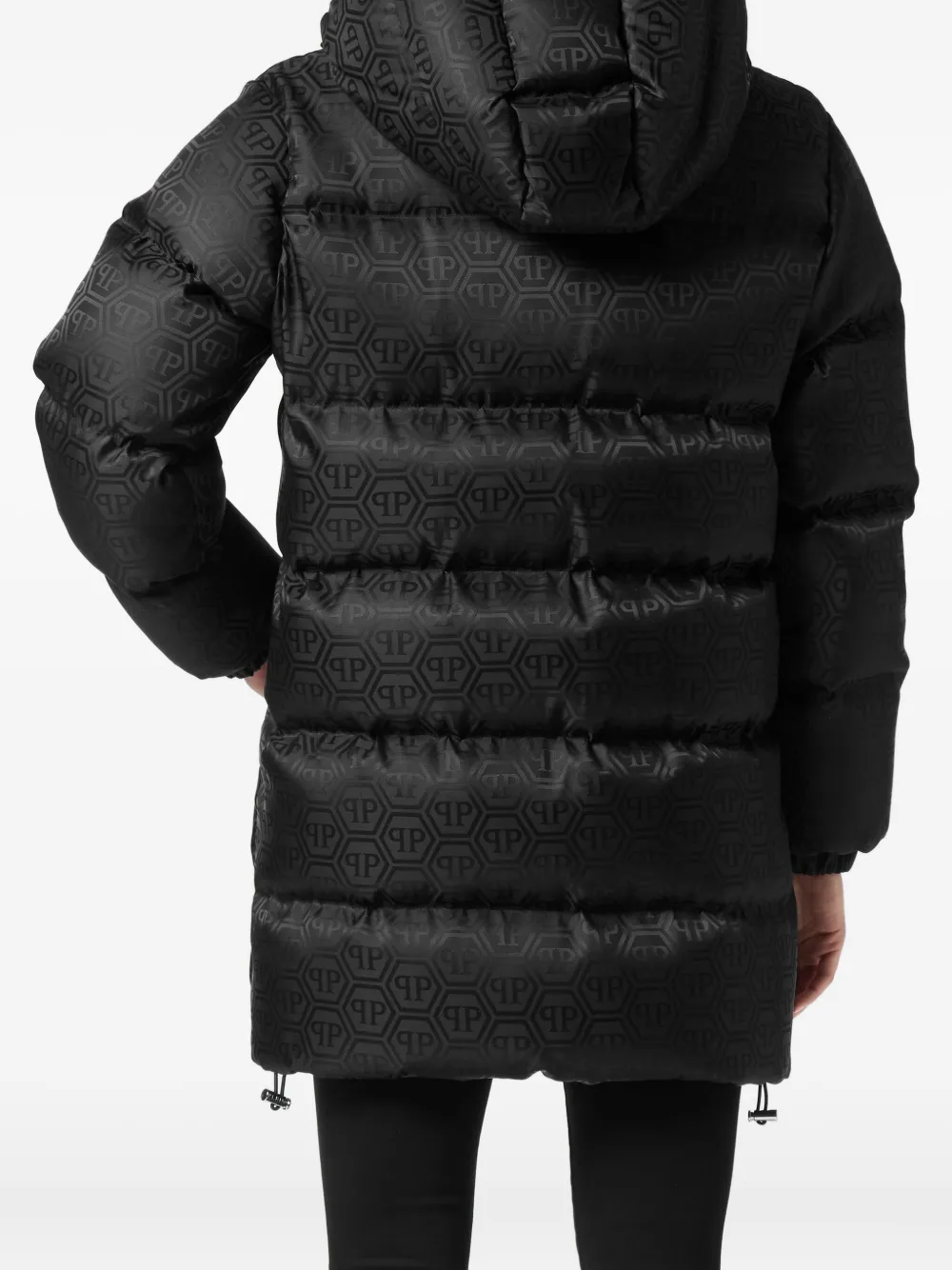 Philipp Plein Monogram Coat In Black