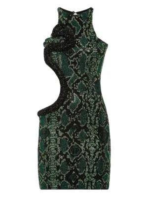 The Attico snake-print Halterneck Mini Dress | Green | FARFETCH The Attico snake-print Halterneck Mini Dress | Green | FARFETCH