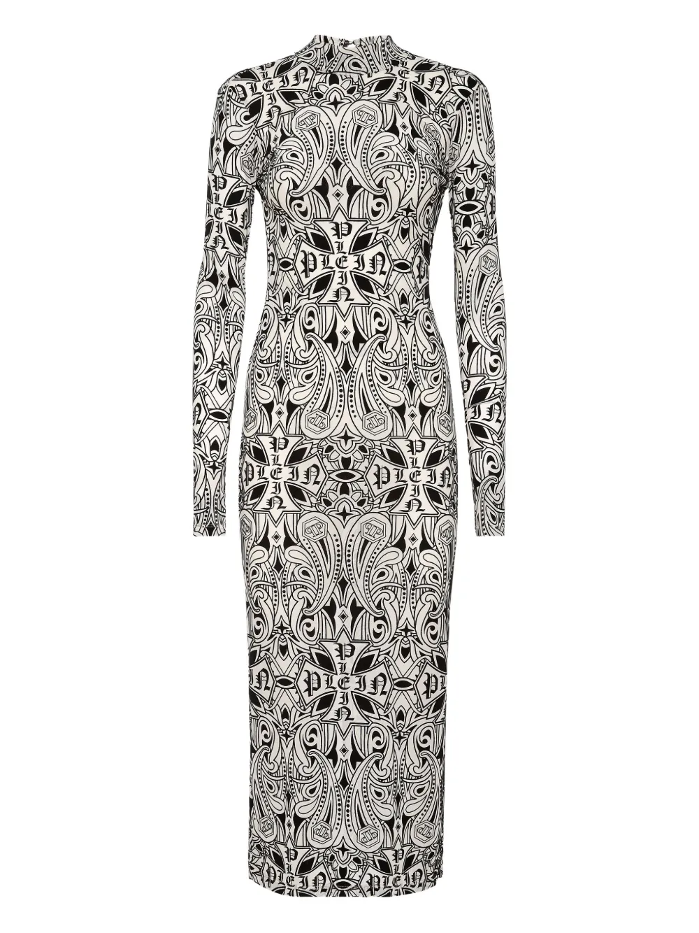 Philipp Plein Abito midi Gothic Plein - Nero