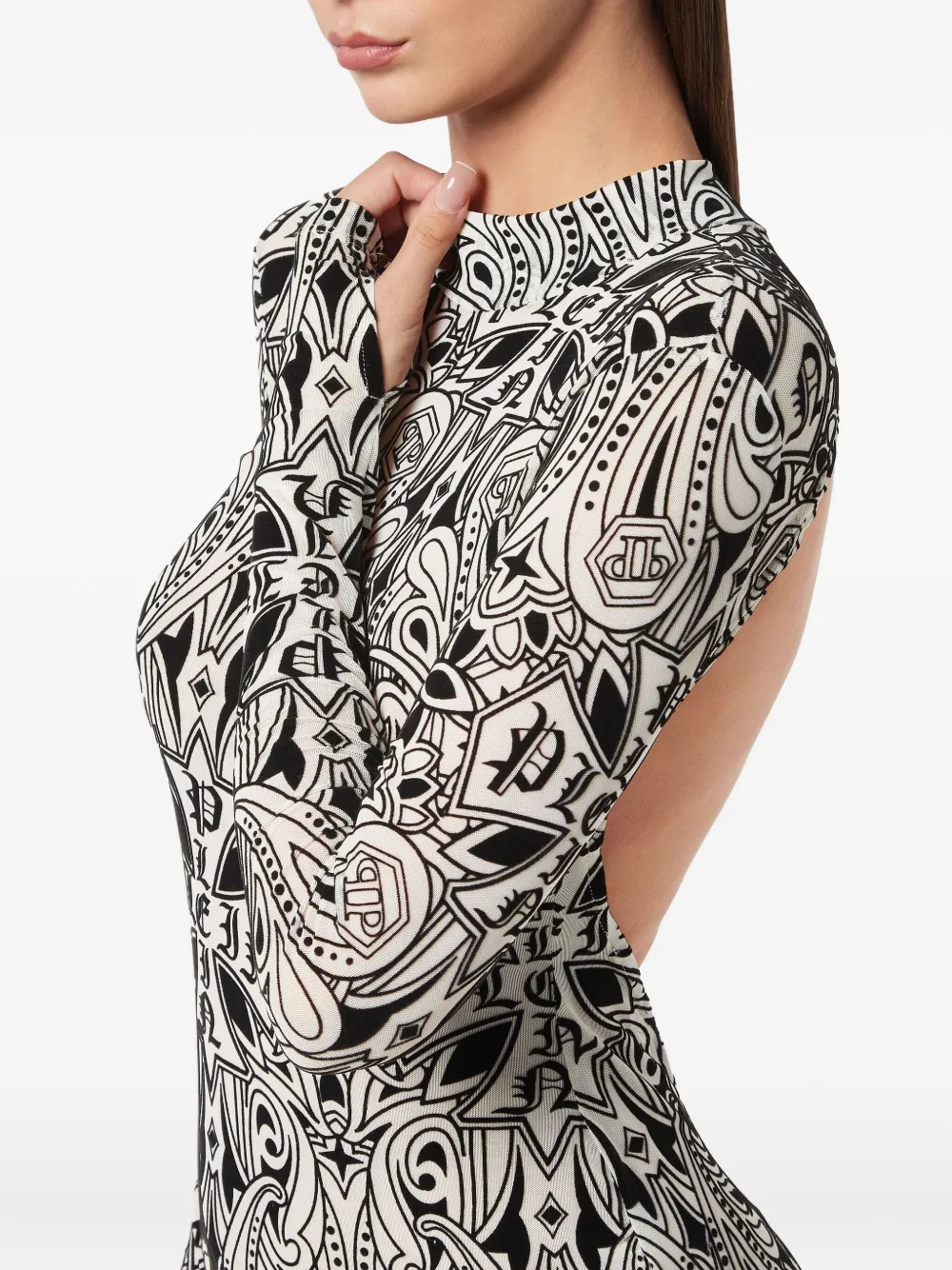 Philipp Plein Gothic Plein midi-jurk Zwart