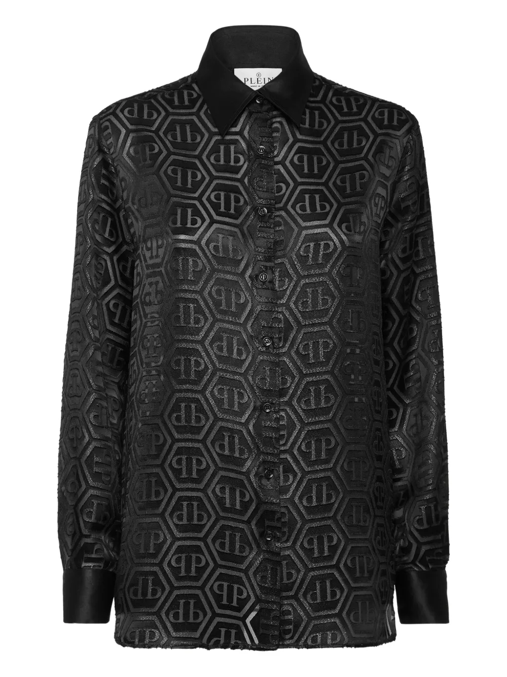 Philipp Plein Monogram-pattern Shirt In Black