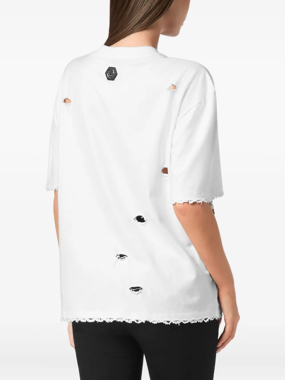 Philipp Plein Fairy T-shirt verfraaid met pailletten Wit