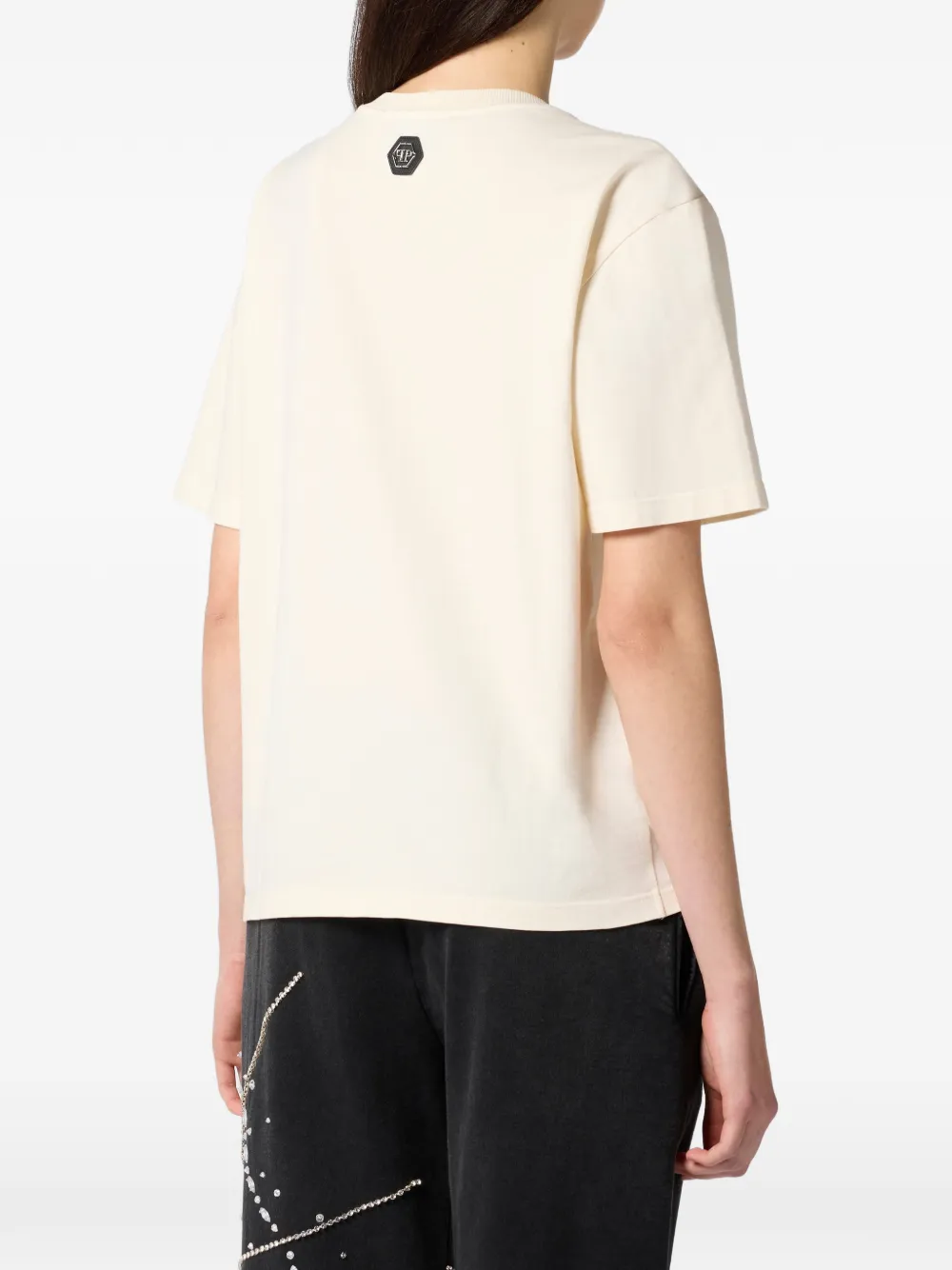Philipp Plein Kenmerkend verfraaid T-shirt Wit