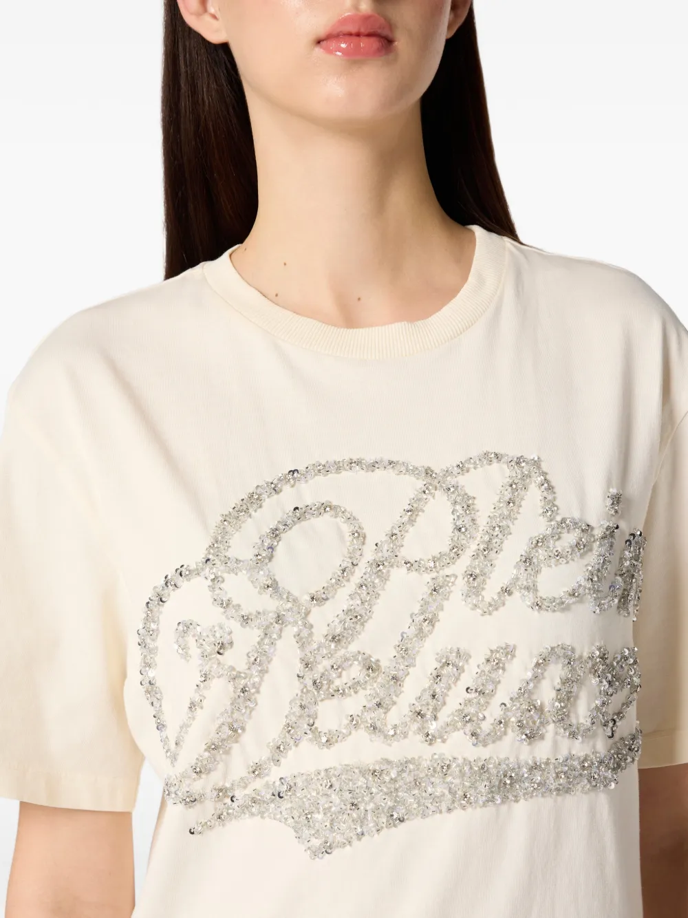 Philipp Plein Kenmerkend verfraaid T-shirt Wit