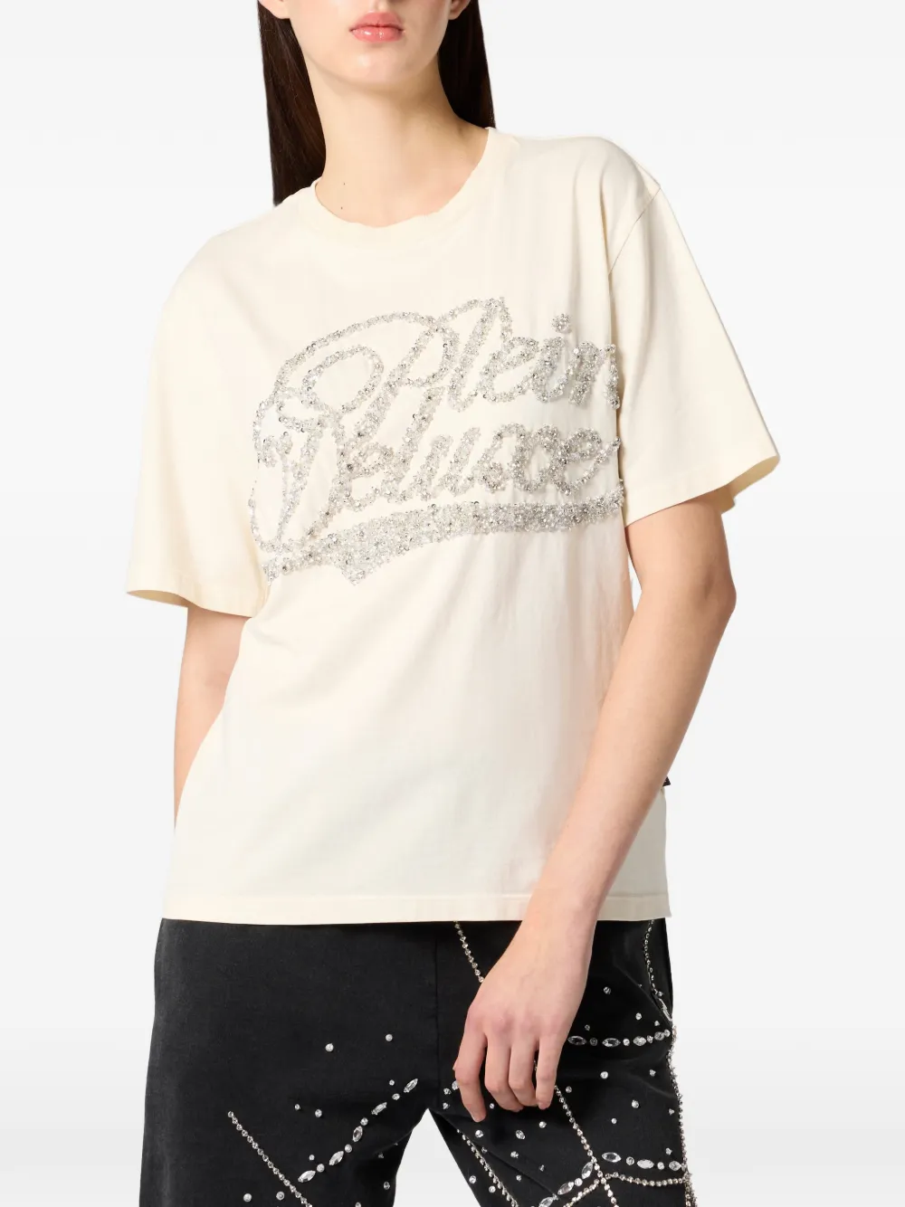 Philipp Plein Kenmerkend verfraaid T-shirt Wit
