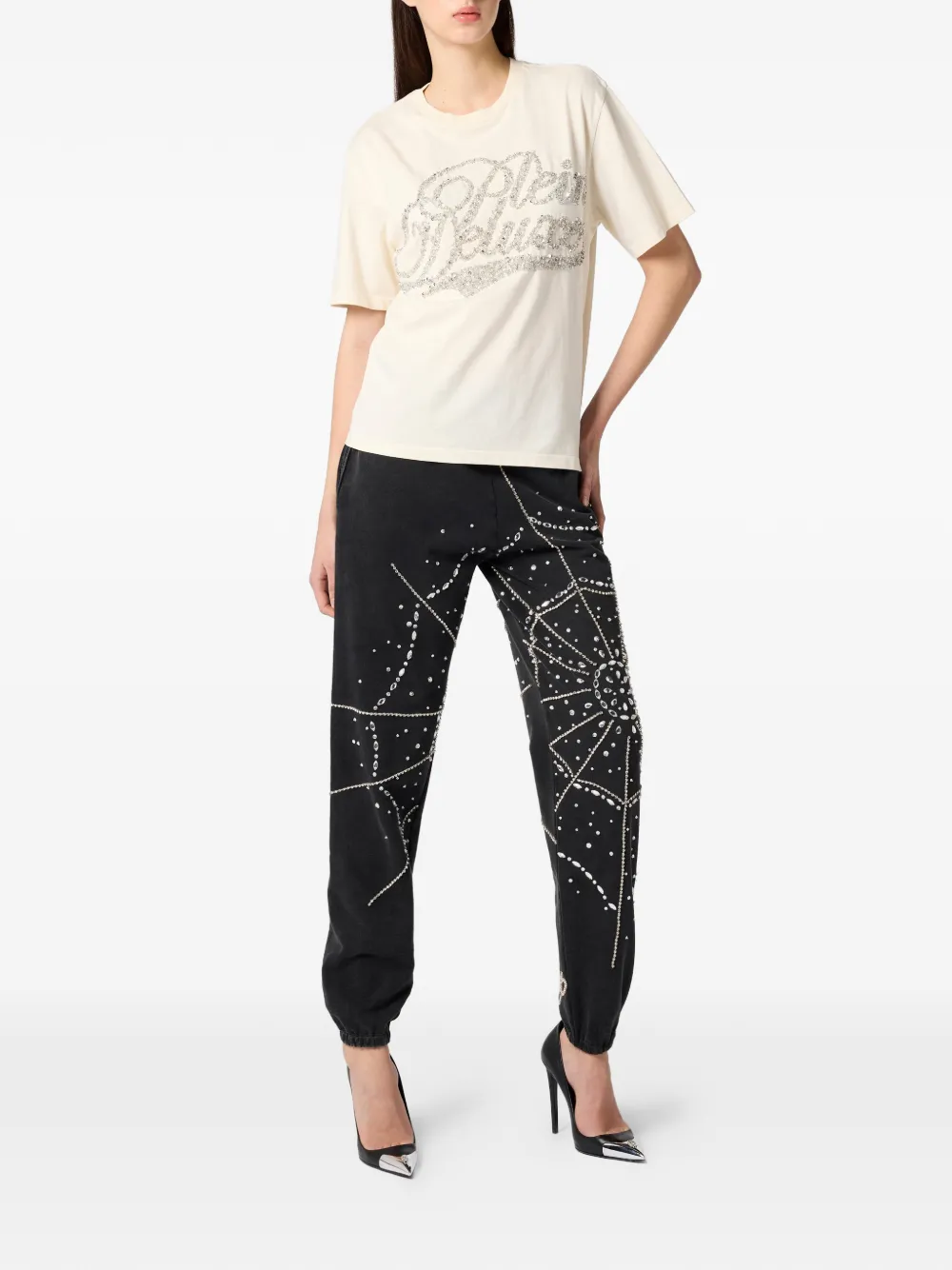 Philipp Plein Kenmerkend verfraaid T-shirt Wit