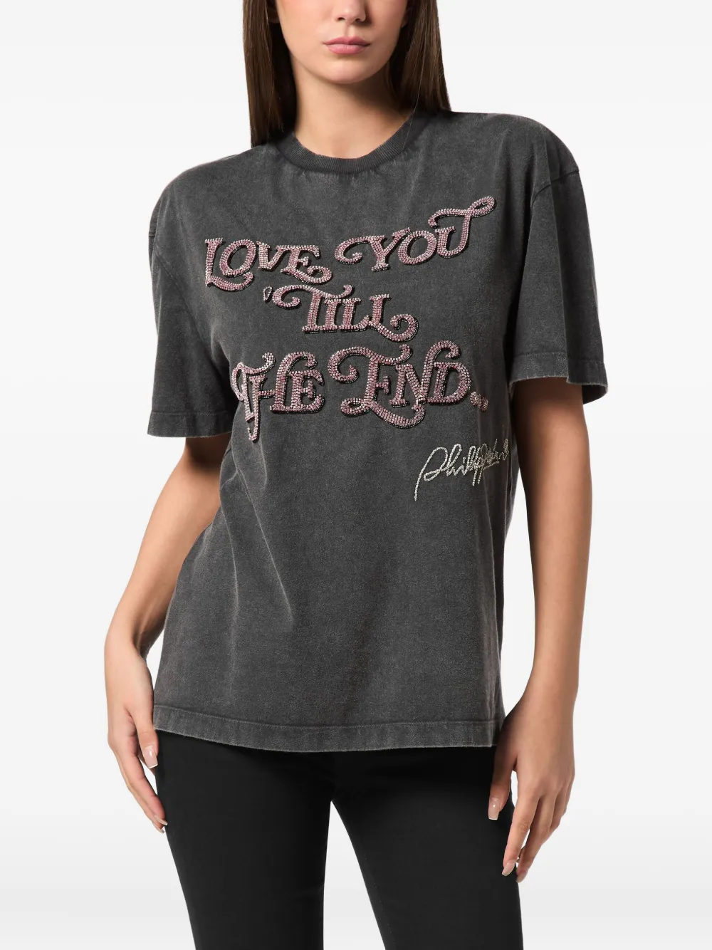  Philipp Plein Sequin-embellished Open-back T-shirt - Black 