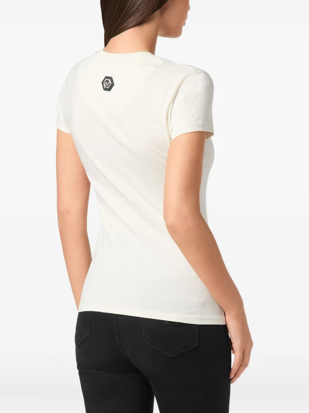 Philipp Plein T-shirt Mit Logo-applikation In Neutral