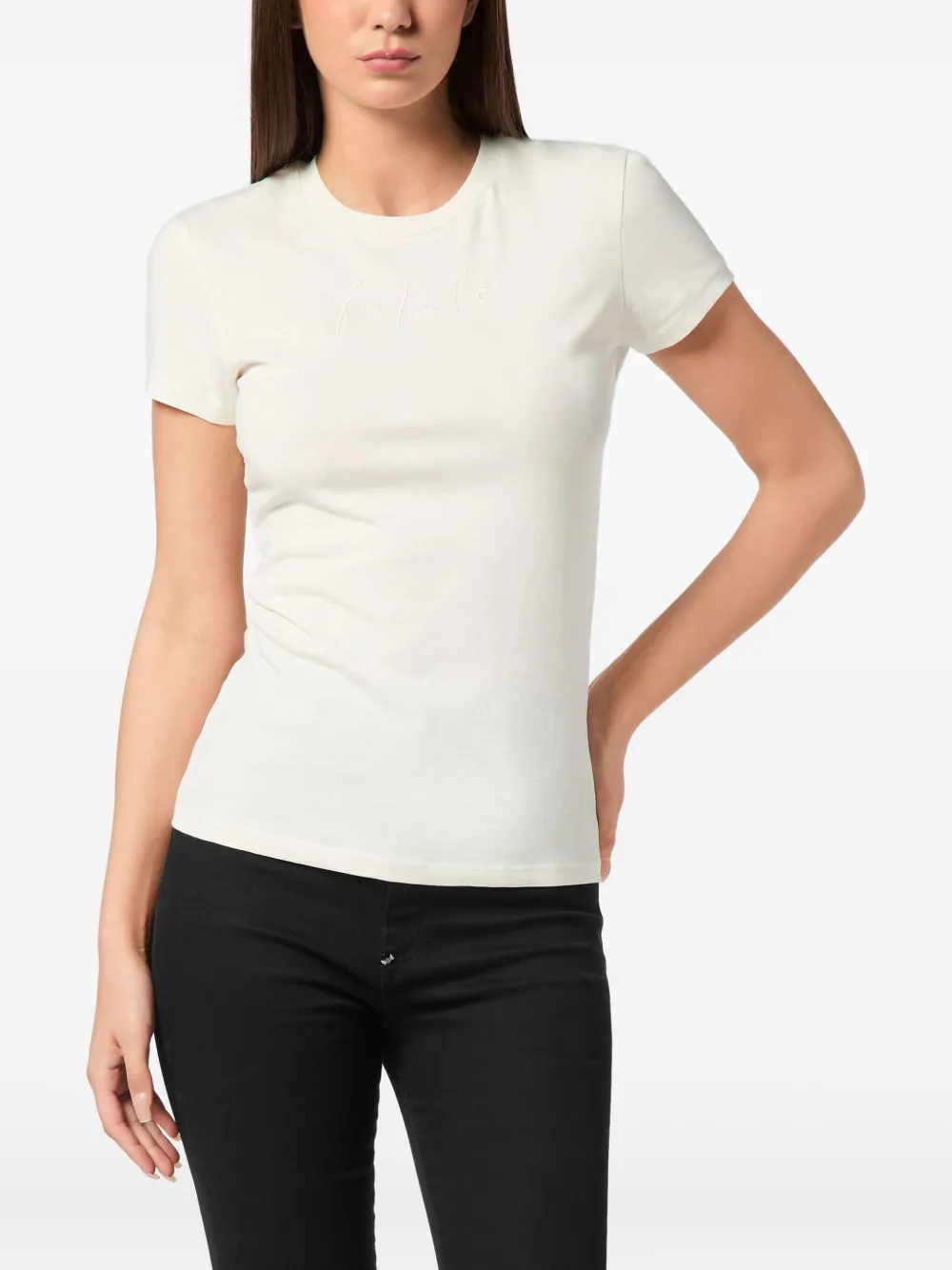 Philipp Plein T-shirt Mit Logo-applikation In Neutral