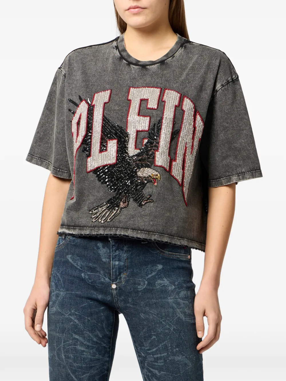 Philipp Plein Cropped T-shirt Grijs