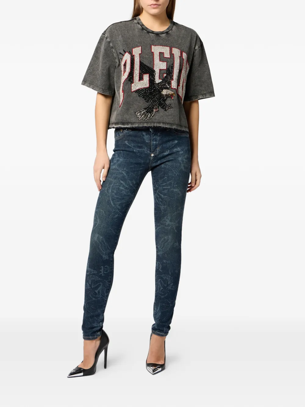 Philipp Plein Cropped T-shirt Grijs