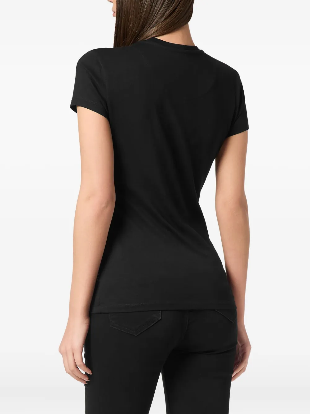 Philipp Plein Logo Fatale-embroidered T-shirt In Black