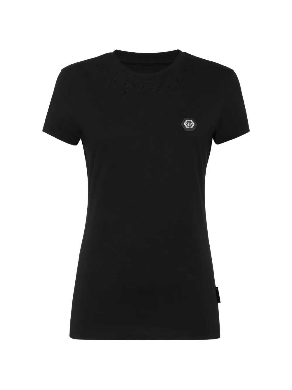 Philipp Plein Logo Fatale-embroidered T-shirt - Nero