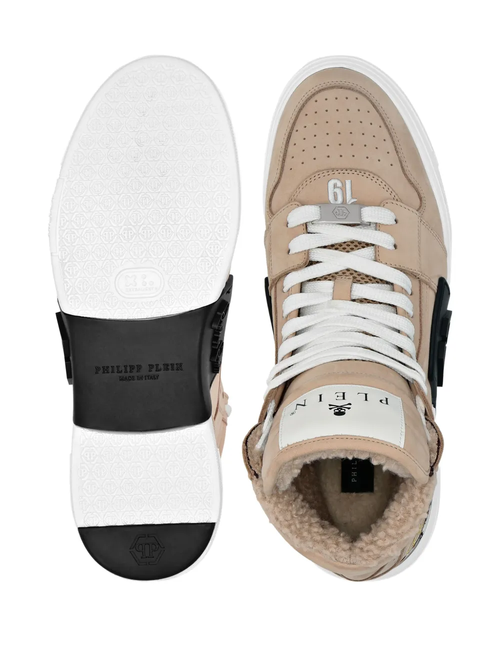 Philipp Plein Hexagon-appliqué sneakers Neutrals