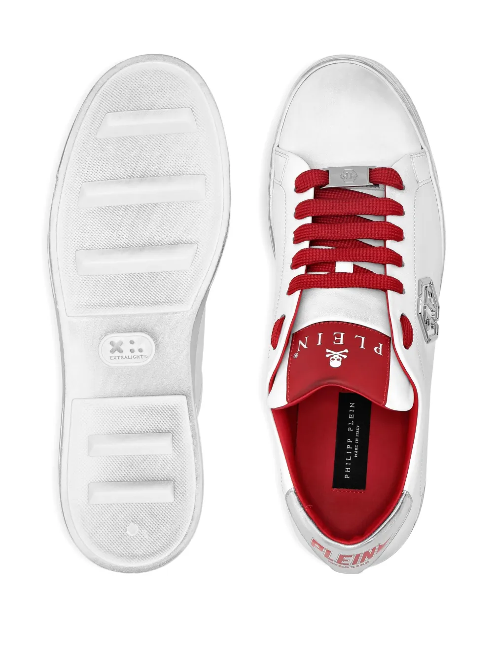Philipp Plein Hexagon logo leather sneakers White