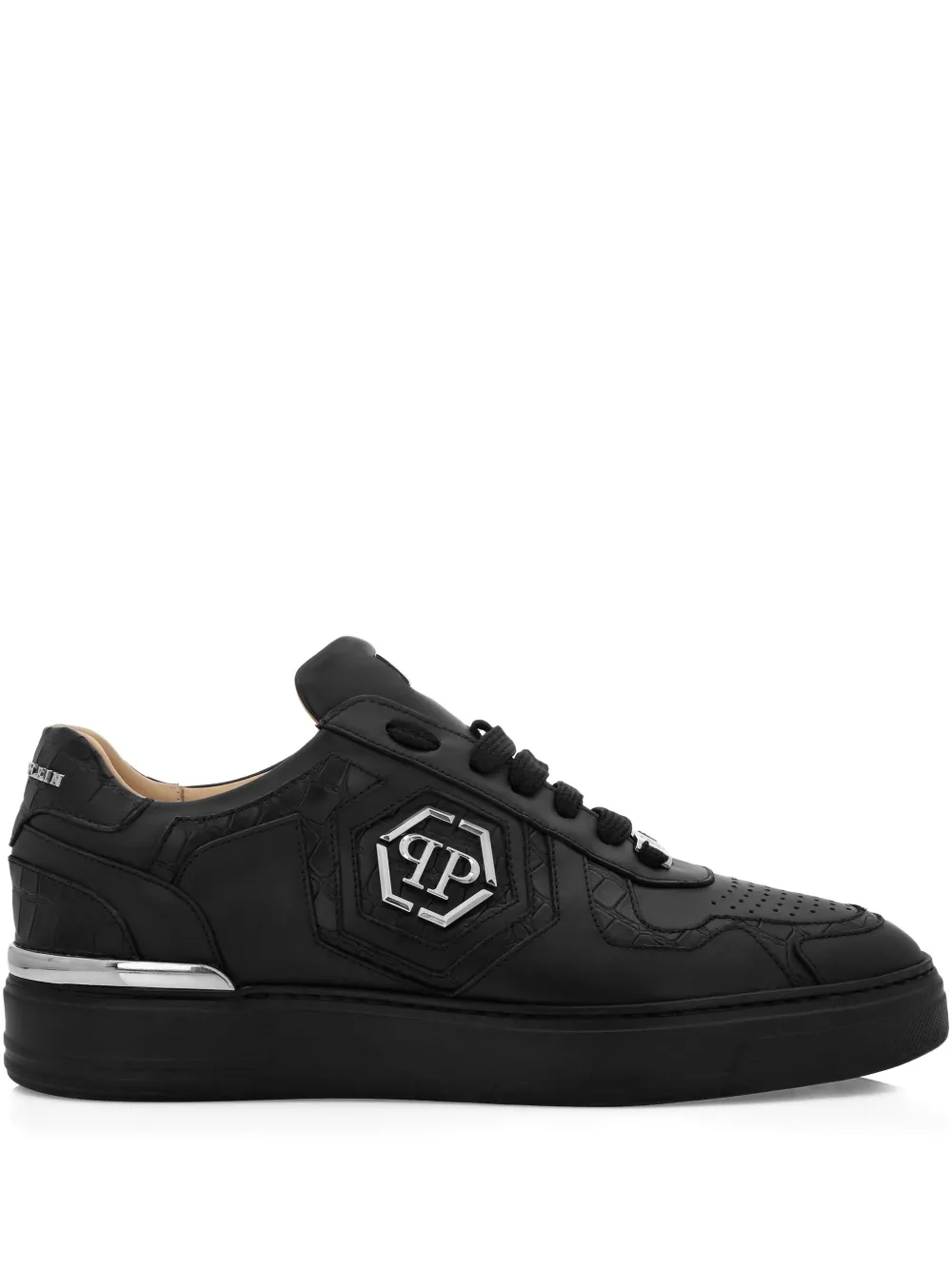 Philipp Plein crocodile-embossed logo sneakers | Black | Image 1
