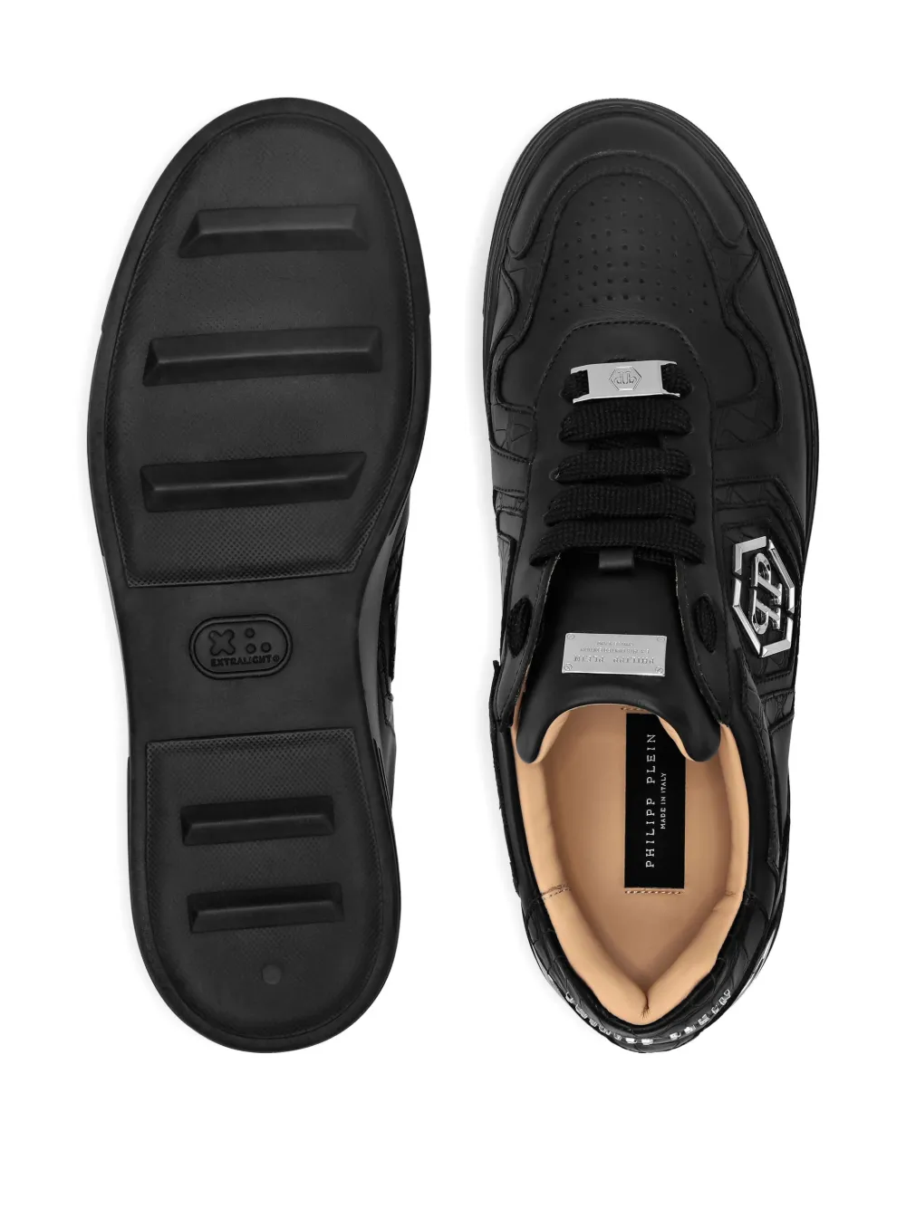 Philipp Plein crocodile-embossed logo sneakers Black