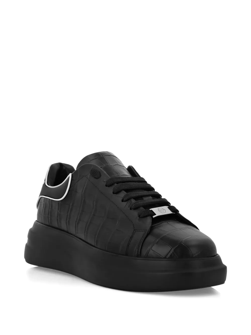 Philipp Plein crocodile-effect platform sneakers Black