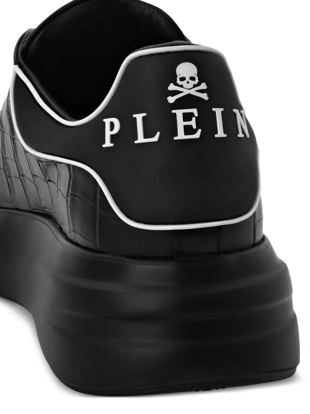 Philipp Plein crocodile-effect platform sneakers Black