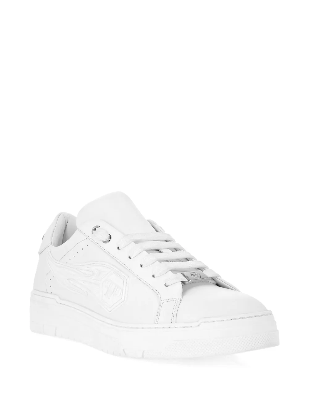 Philipp Plein Leren sneakers met logo Wit