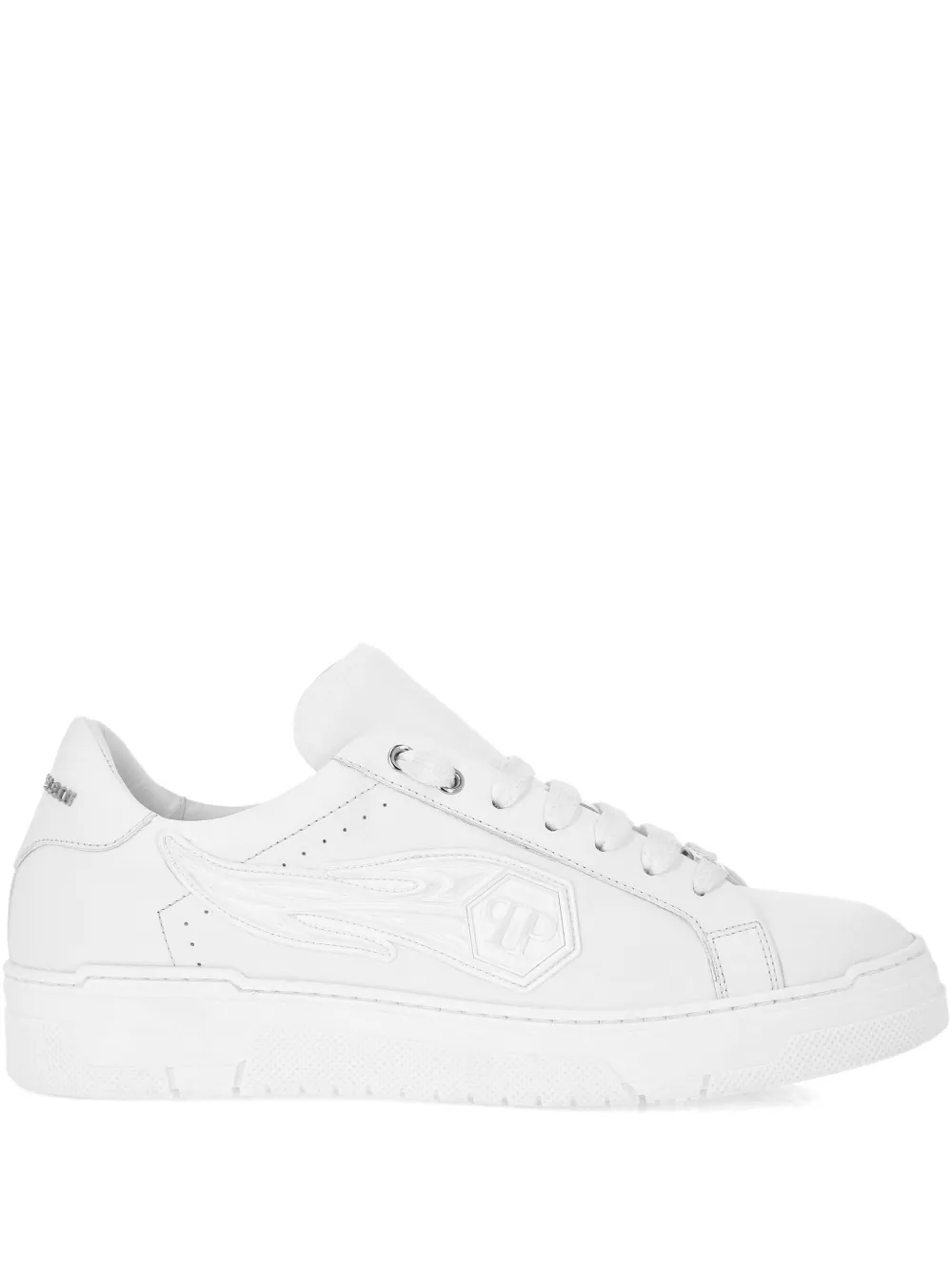 Philipp Plein flame-logo leather sneakers White