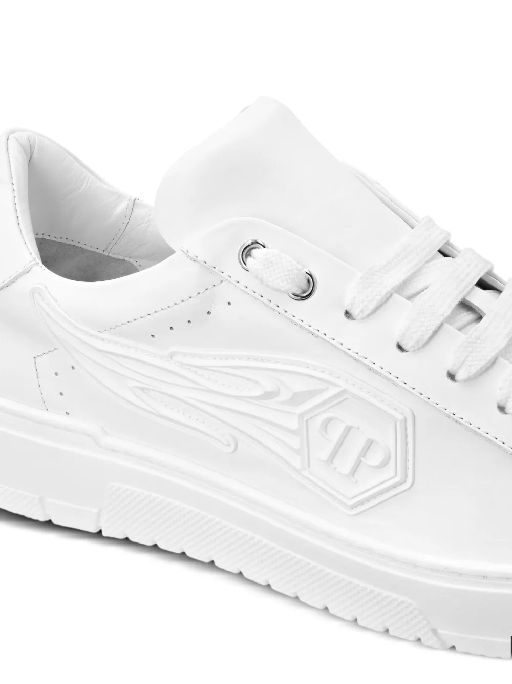 Philipp Plein Leren sneakers met logo Wit