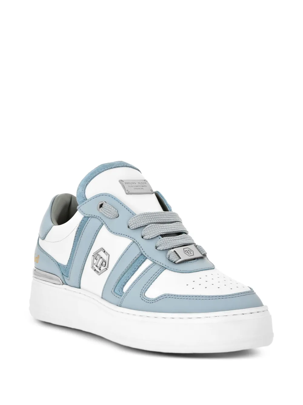 Philipp Plein striped leather sneakers | Low-Tops | Image 2