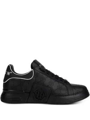 Philipp Plein Crocco Godzilla Runner Sneakers | Black | FARFETCH RO