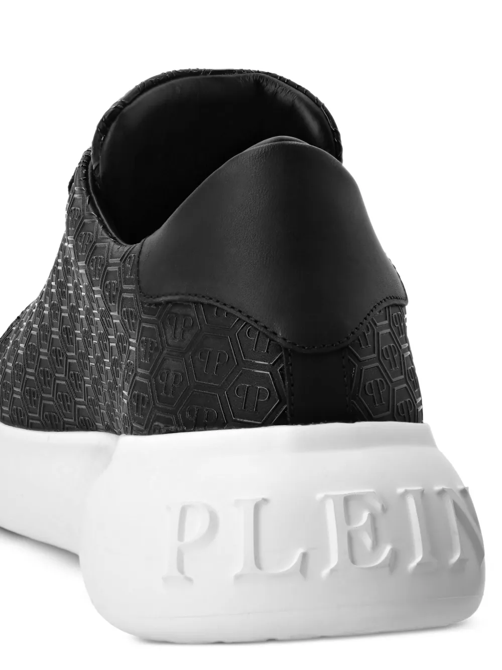 Philipp Plein monogram-embossed leather sneakers Black