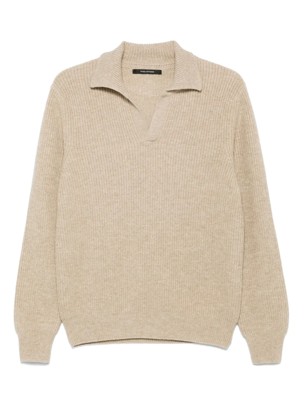Tagliatore Ribgebreide trui Beige