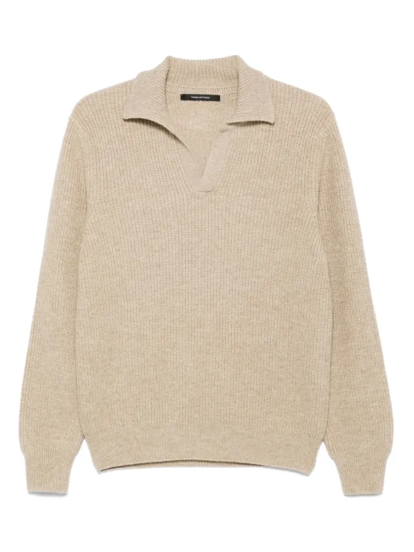 Tagliatore Ribbed-knit Jumper in Neutrals