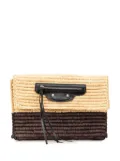 Balenciaga Pre-Owned 2014 Motocross Classic Envelope Giant 12 Raffia clutch bag - Brown