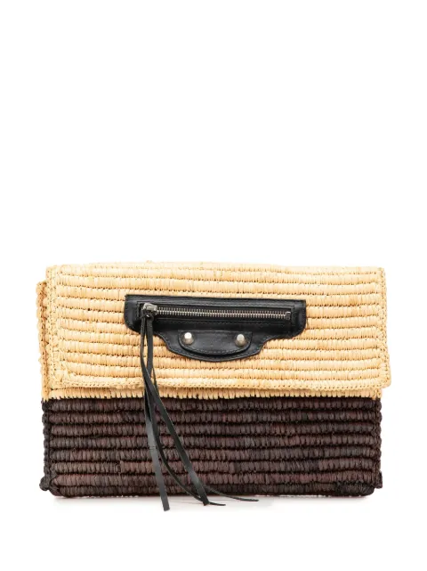 Balenciaga Pre-Owned bolsa de mano Motocross Classic Envelope Giant 12 de rafia 2014