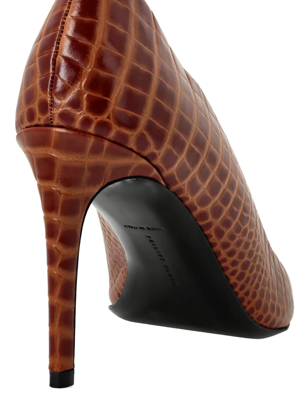 Philipp Plein 90mm crocodile-embossed pumps Brown