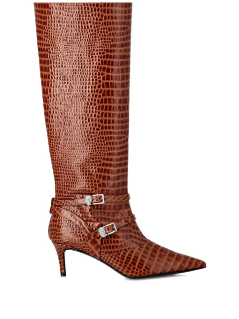 Philipp Plein 55mm crocodile-embossed boots