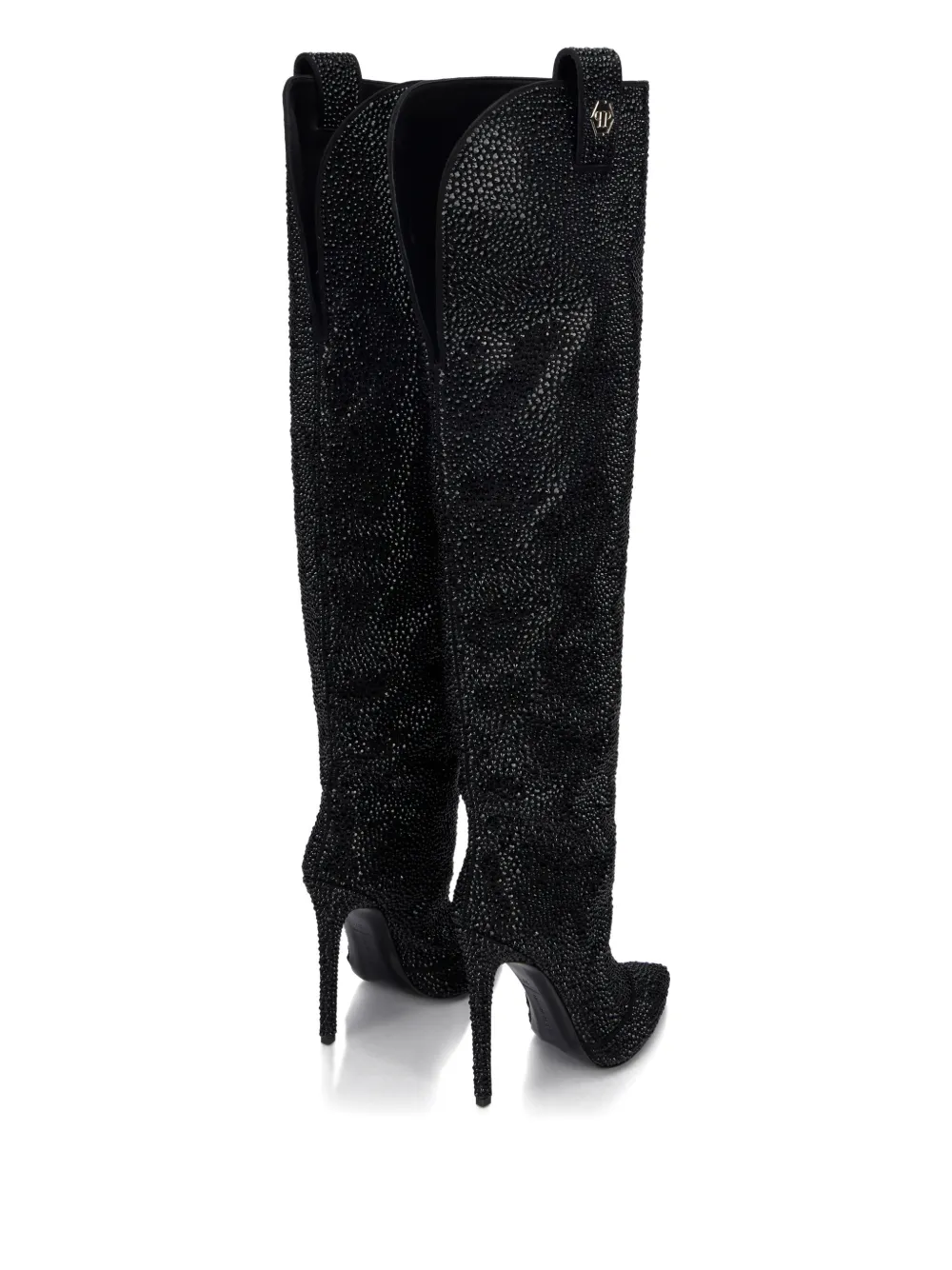 Philipp Plein 120 mm Hexagon laarzen met stras Zwart