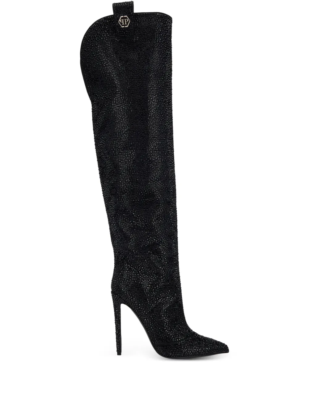 Philipp Plein 120mm strass hexagon boots | Black | Image 1