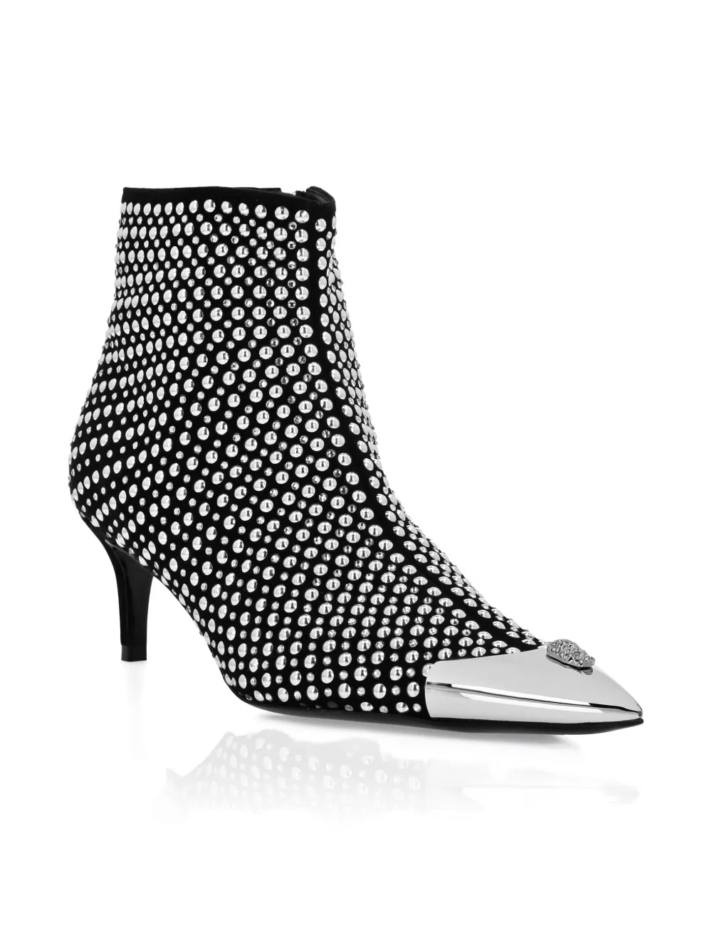Philipp Plein 55mm stud-embellished pointed-toe boots Black
