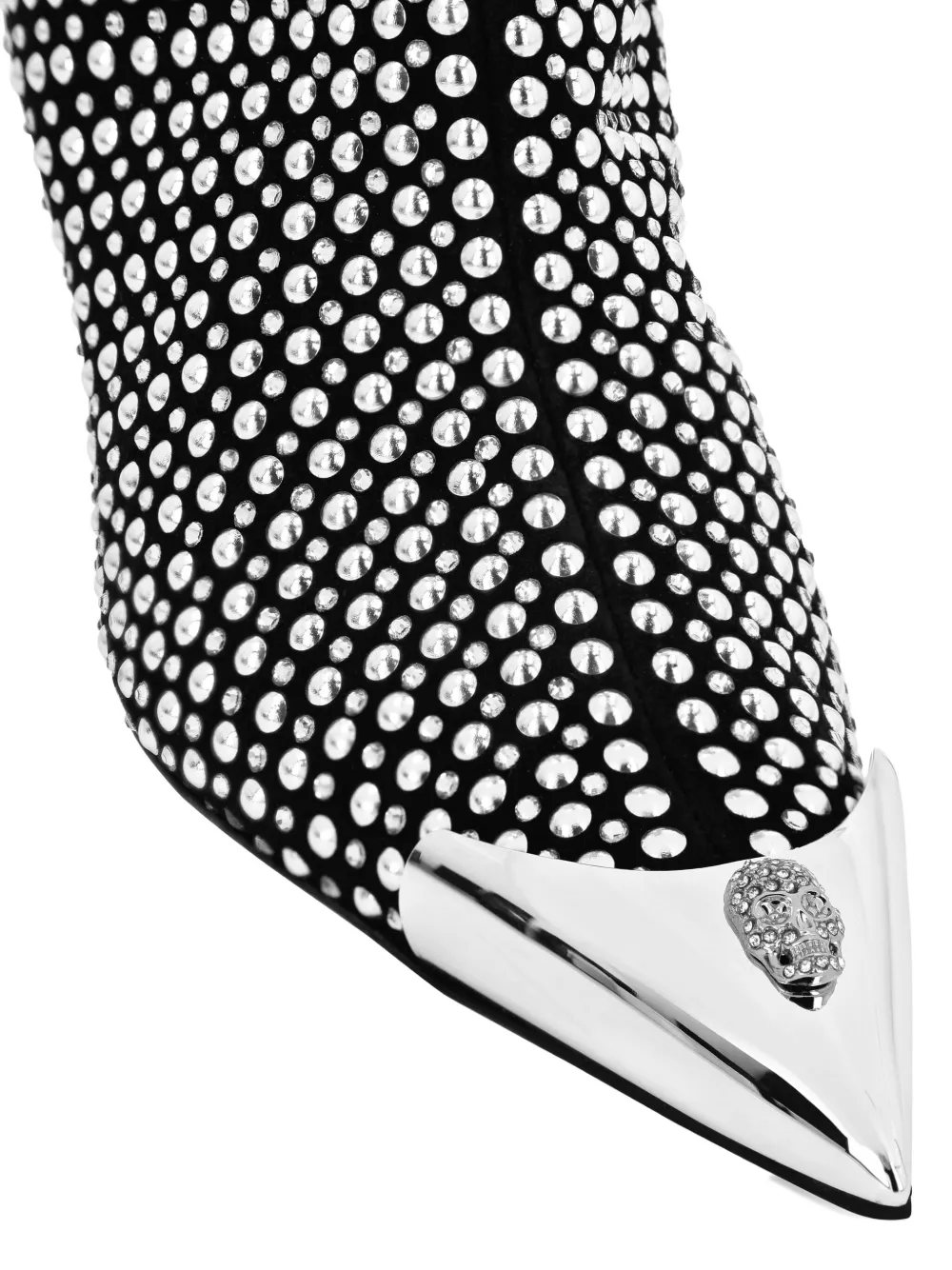 Philipp Plein 55mm stud-embellished pointed-toe boots Black