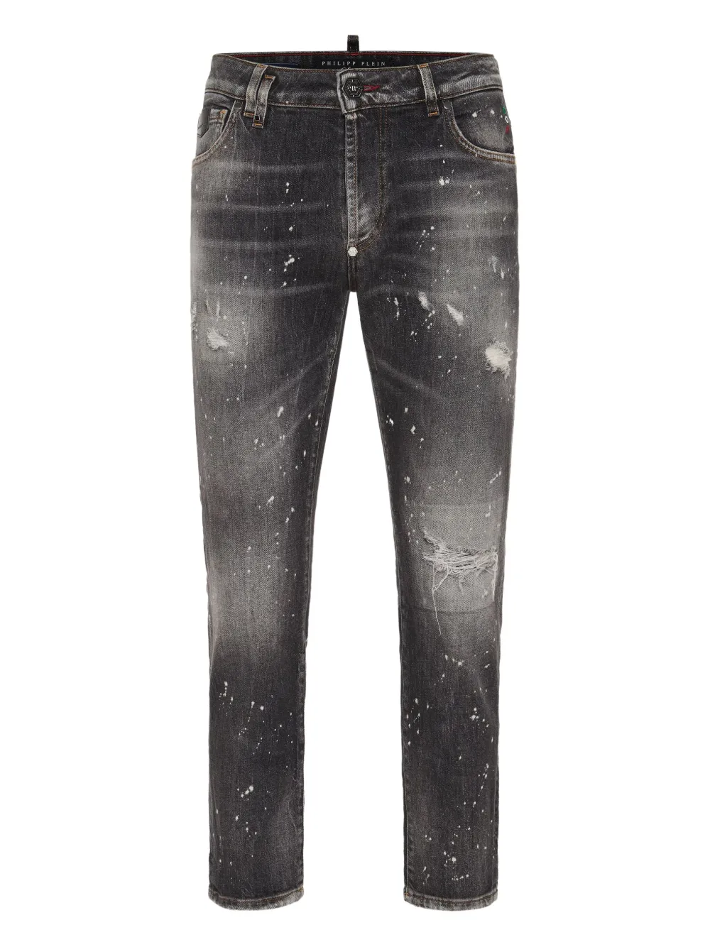 Philipp Plein Jeans met verfspetters Grijs
