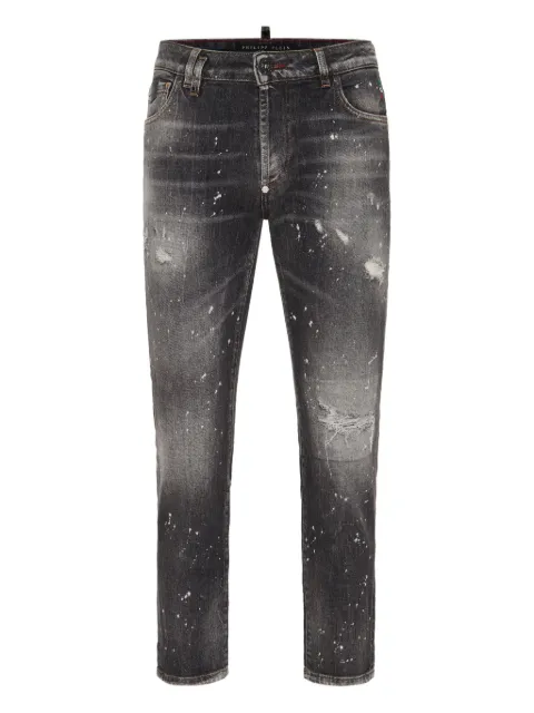 Philipp Plein paint-splatter distressed jeans