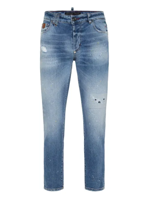 Philipp Plein paint-splatter distressed jeans