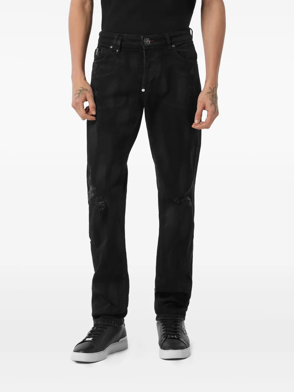Philipp Plein straight-leg jeans Zwart