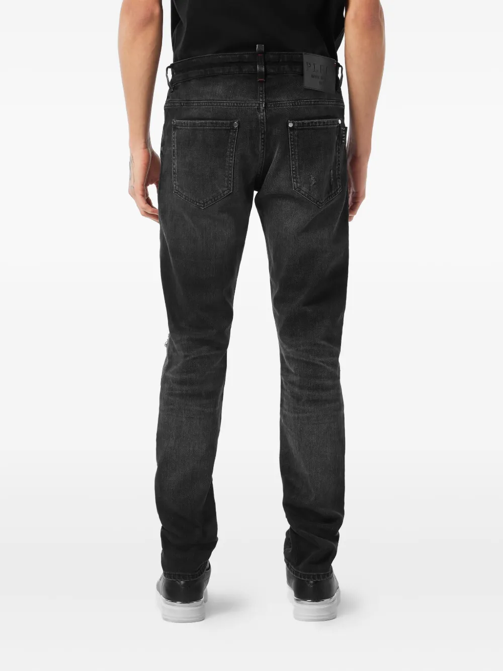 Philipp Plein Gerafelde jeans Zwart